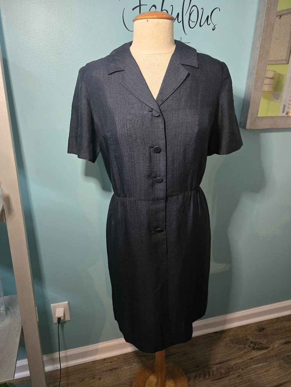 Edward Barry by Miller-Randazzo Silk Navy Blue Dress